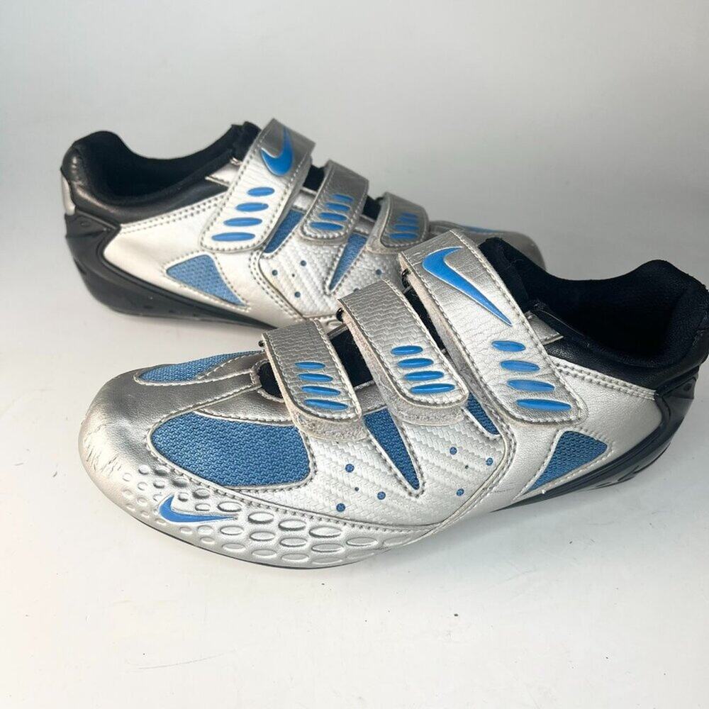 Nike Altea II Road Cycling Bike Shoes Road Indoor Silver Blue Black Women 7